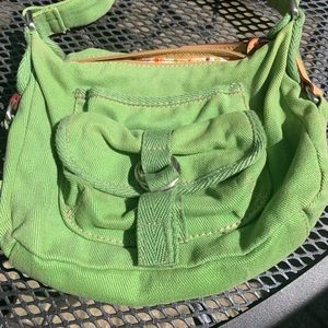 Small green fabric Fossil bag